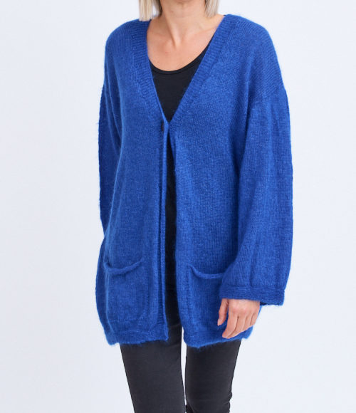 gilet long mohair soie chaud laine france