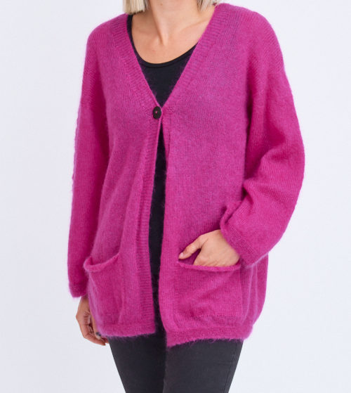 gilet long mohair soie chaud laine france