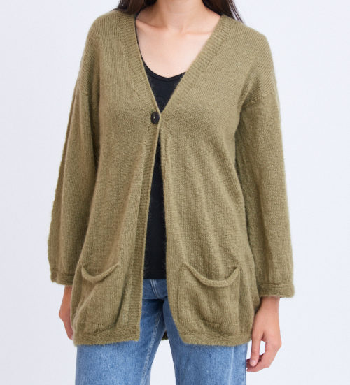 gilet long mohair soie chaud laine france