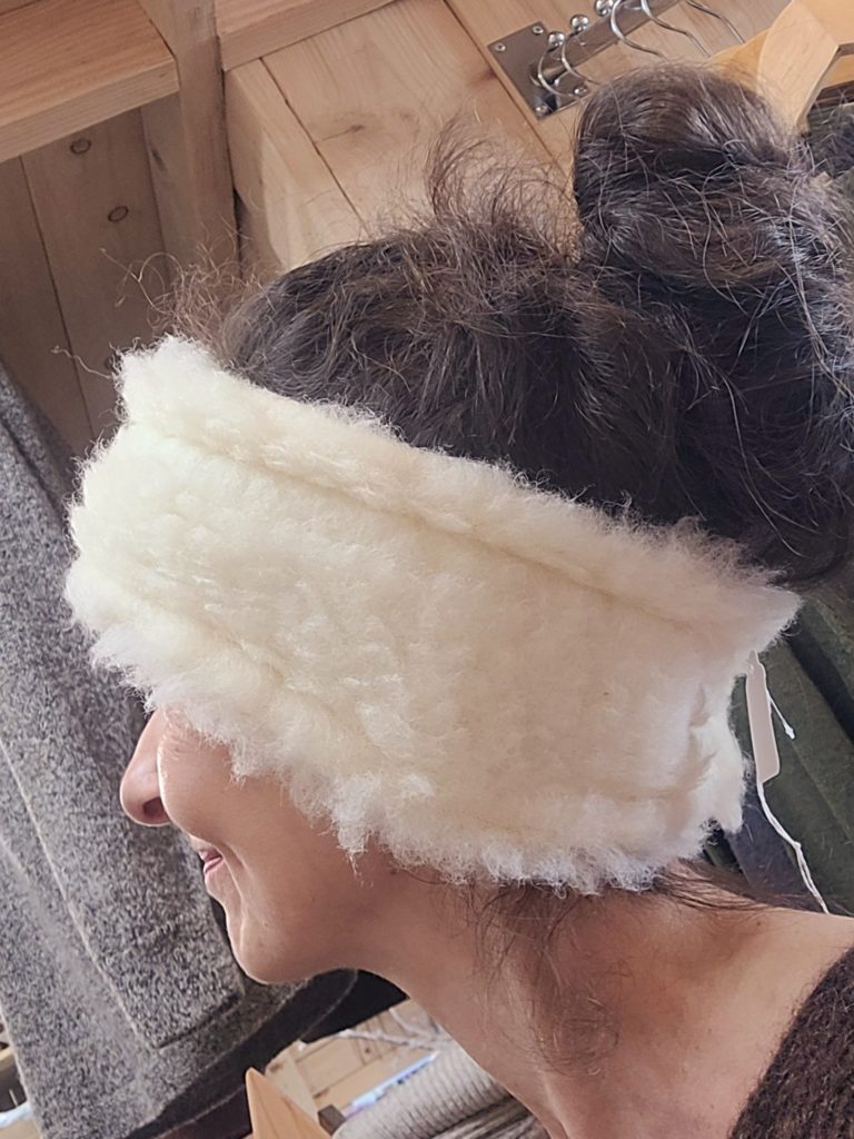 bandeau laine écru blanc